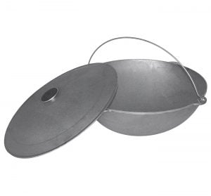 Cast iron Tatarian kazan with bail and lid