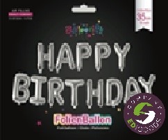 Foil balloon lettering “Happy Birthday” 35cm